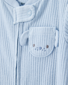 Baby 2-Pack  Ribbed 2-Way Zip Sleep & Play Pajamas - Blue/Green, image 2 of 8 slides