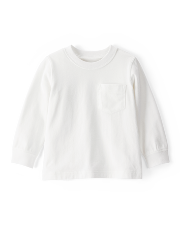 Long-Sleeve Pocket Tee - White, 