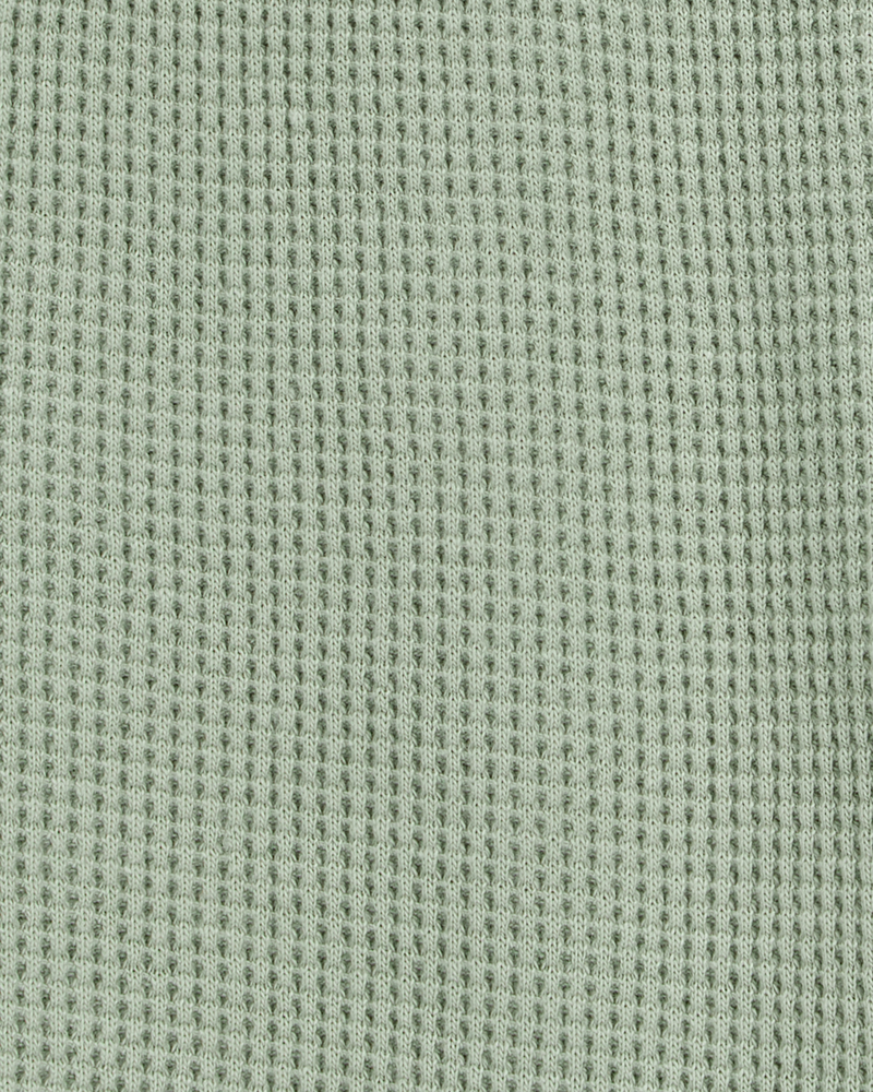 Baby Waffle Knit Drawstring Shorts - Green, image 4 of 5 slides