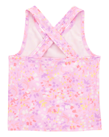 Girls Floral Active Racerback Tank - Pink, 