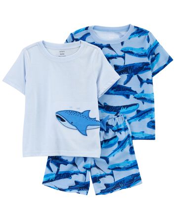 Toddler 3-Piece Shark Loose Fit Pajamas, 