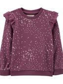 Purple - Baby Floral Print Lace Pullover