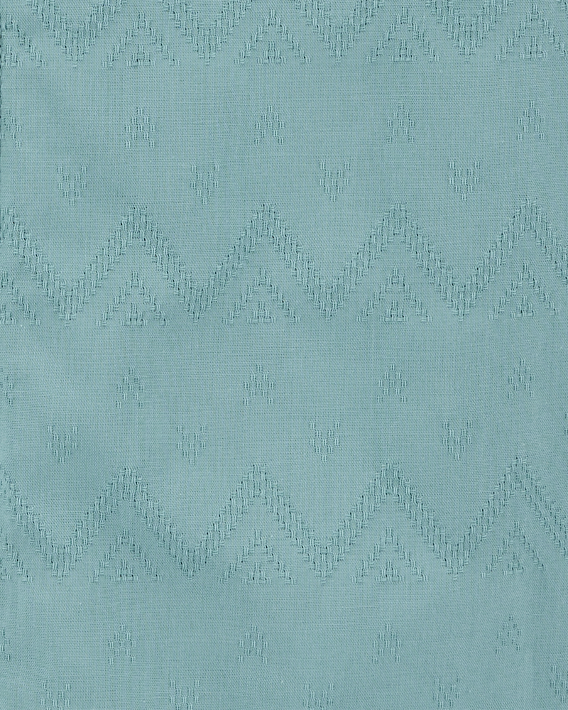 Kid Chevron Print Short-Sleeve Button-Down - Teal, image 3 of 4 slides