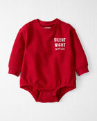 Silent Night Yeah Right Organic Cotton Bubble Bodysuit, image 1 of 4 slides