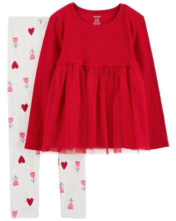 2-Piece Valentine's Day Top & Legging Set, 