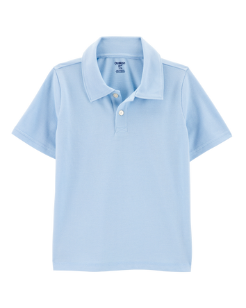 Kid Pique Uniform Polo Shirt - Light Blue, 