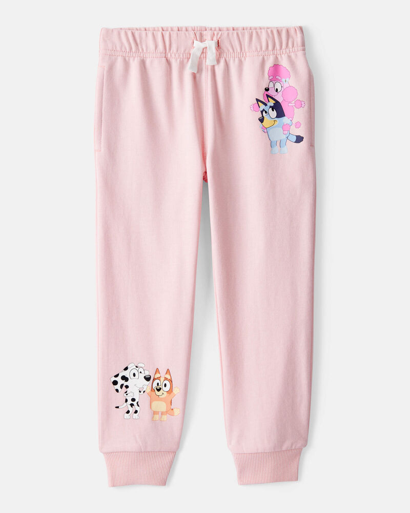 Toddler Bluey French Terry Drawstring Joggers - Pink, image 1 of 4 slides