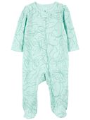 Mint - Baby Butterfly 2-Way Zip Cotton Blend Sleep & Play Pajamas