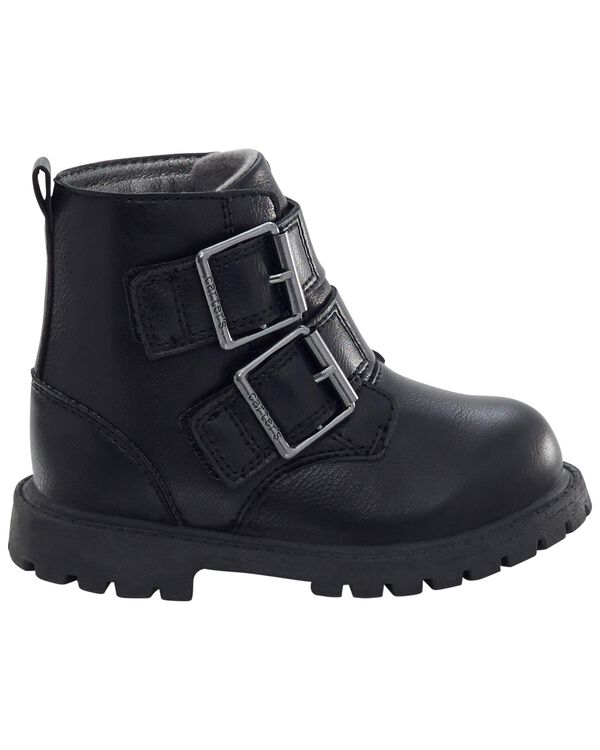 Black Toddler Buckle Boots | carters.com