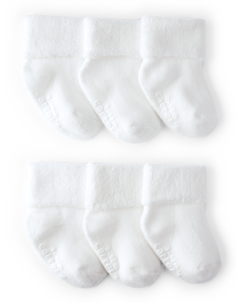 Baby 6-Pack Foldover Booties, image 1 of 3 slides