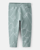 Baby Girl Cotton Heart Stretch Leggings - Green, image 1 of 4 slides