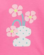 Girls Flower Cotton Blend Graphic Tee, image 2 of 3 slides