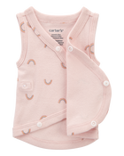 Baby Girl Preemie Rainbow Cotton Tank - Pink, image 4 of 7 slides