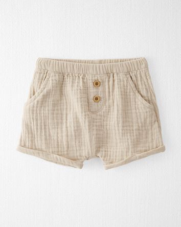Baby Organic Cotton Gauze Shorts, 