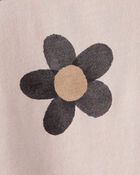 Toddler Girl Flower Print Short-Sleeve Peplum Top - Tan, image 2 of 3 slides