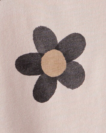 Toddler Girl Flower Print Short-Sleeve Peplum Top - Tan, 