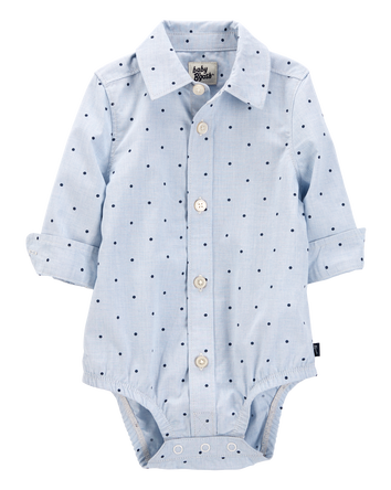 Baby Polka Dot Button-Front Bodysuit, 