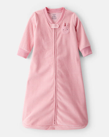 Baby Bunny Striped Long-Sleeve Wearable Blanket - Pink, 