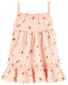 Baby Peach Sleeveless Cotton Dress, image 2 of 5 slides