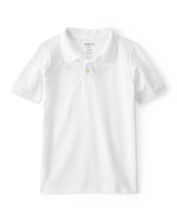 Kid White Piqué Polo Shirt, 