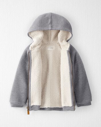 Toddler Waffle Knit Sherpa Jacket Made with Organic Cotton, 