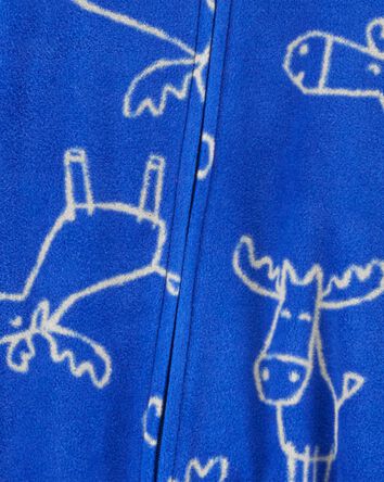 Baby 1-Piece Moose Fleece Footie Pajamas, 