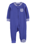 Baby Striped 2-Way Zip Sleep & Play Pajamas, image 4 of 8 slides