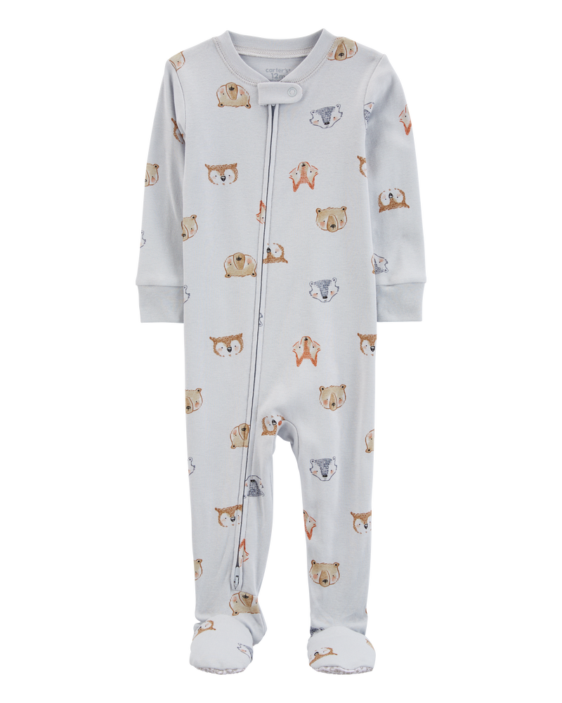 Baby 1-Piece Animals 100% Snug Fit Cotton Footie Pajamas, image 1 of 4 slides