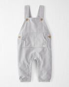 Baby Organic Cotton Cozy Lined Corduroy Overalls in Light Gray, image 1 of 7 slides