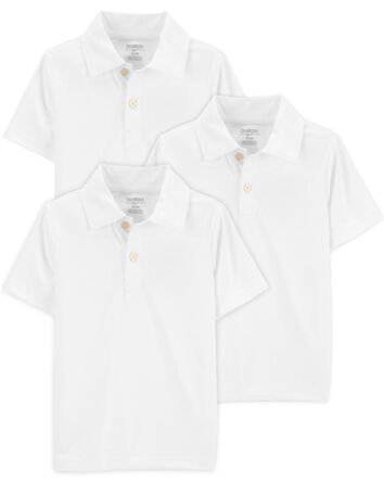 Toddler 3-Pack Active Mesh Uniform Polos in Moisture Wicking BeCool™ Fabric, 