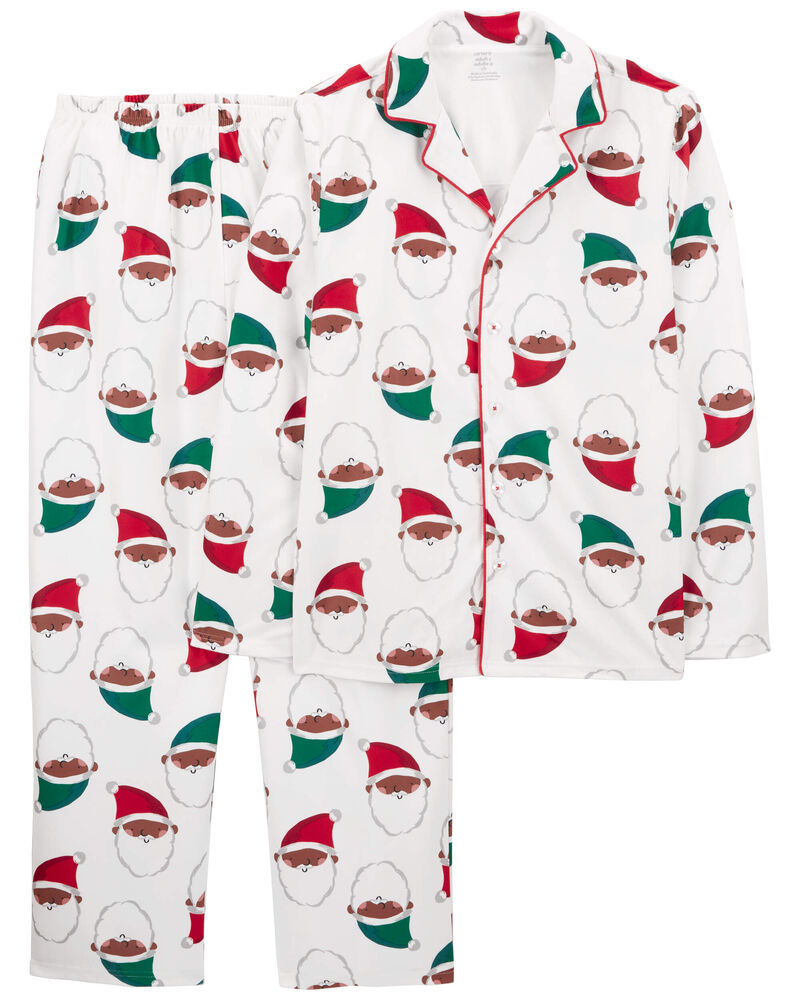 2-Piece Santa Fleece Coat Style Pajamas, image 1 of 4 slides