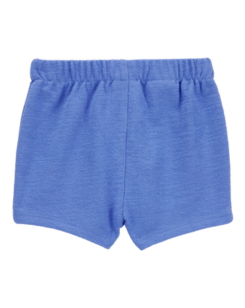 Baby Pull-On French Terry Shorts - Blue, 