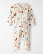 Baby Organic Cotton Sleep & Play Pajamas in Autumn Leaves Print, image 1 of 5 slides