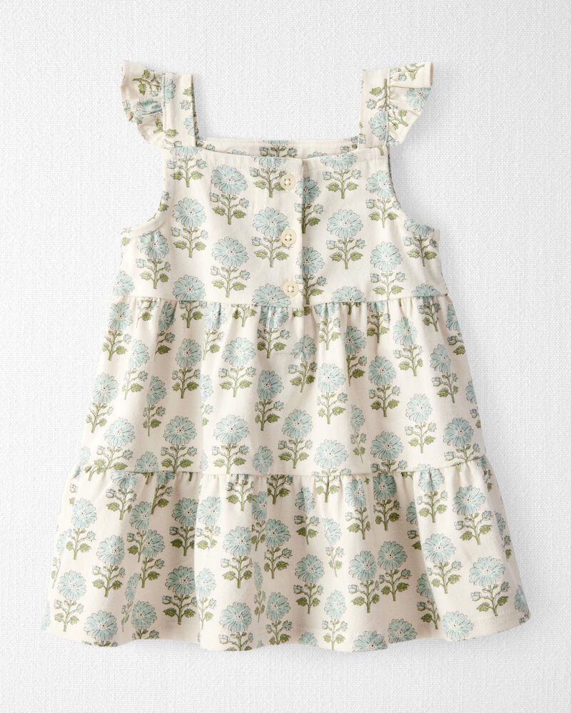 Baby Organic Cotton Floral-Print Dress, image 2 of 6 slides