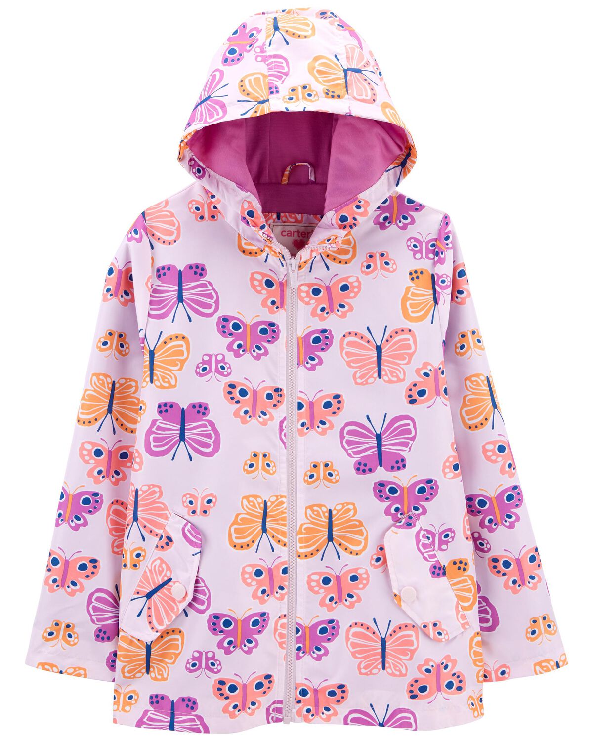 Purple Kid Butterfly Rain Coat