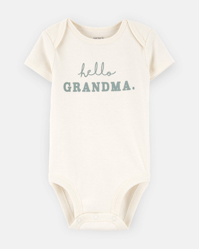 Baby Hello Grandma Announcement Bodysuit, image 3 of 4 slides
