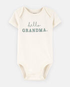 Baby Hello Grandma Announcement Bodysuit, image 3 of 4 slides