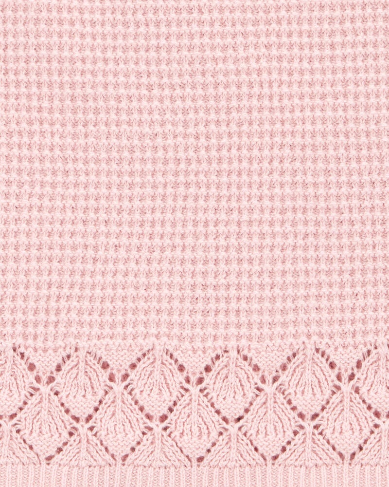 Kid Pointelle Crotchet Knit Skirt - Pink, image 3 of 4 slides