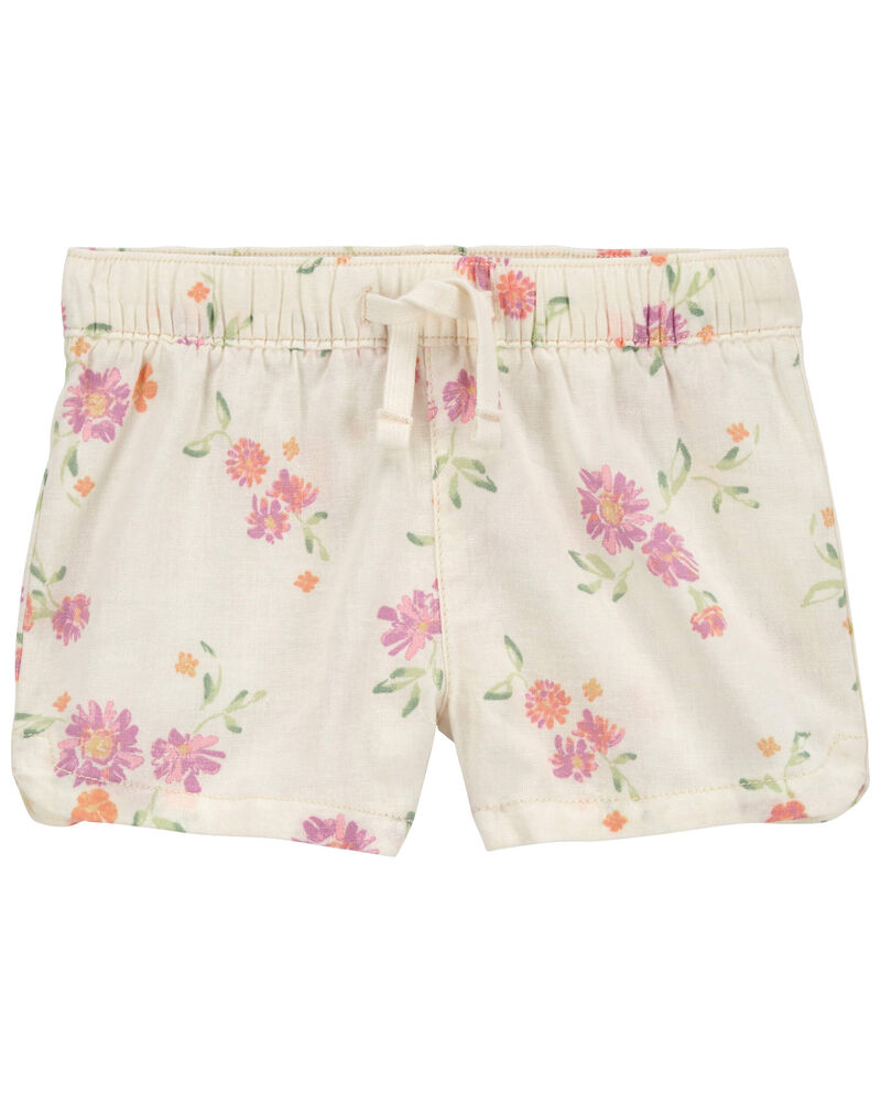 Baby Floral Print Drawstring Sun Shorts, image 1 of 2 slides