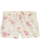 Baby Floral Print Drawstring Sun Shorts, image 1 of 2 slides