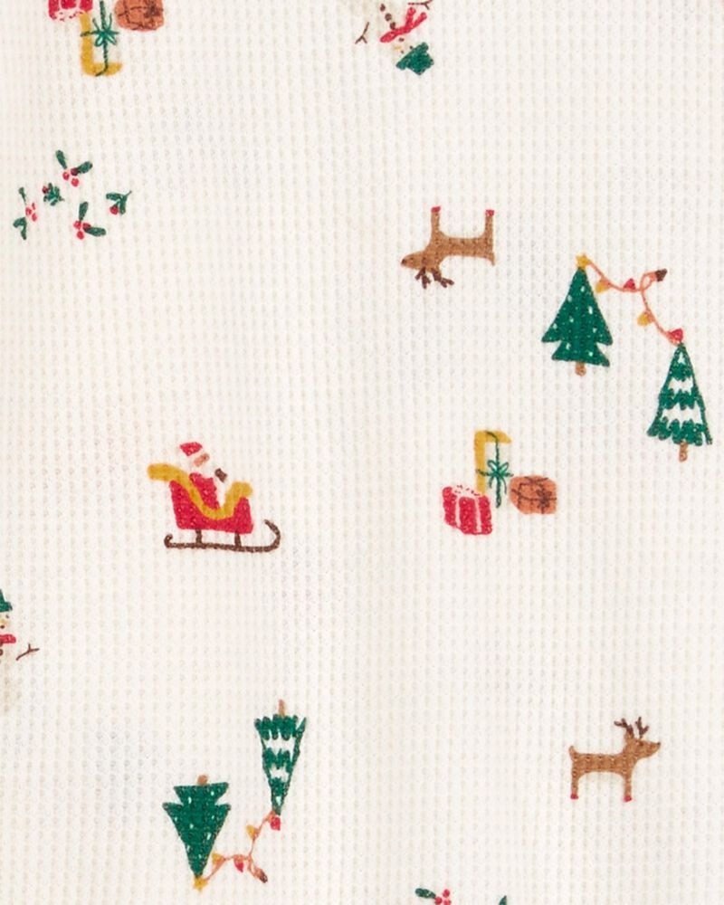Baby 2-Piece Christmas Print Thermal Pajamas, image 2 of 3 slides