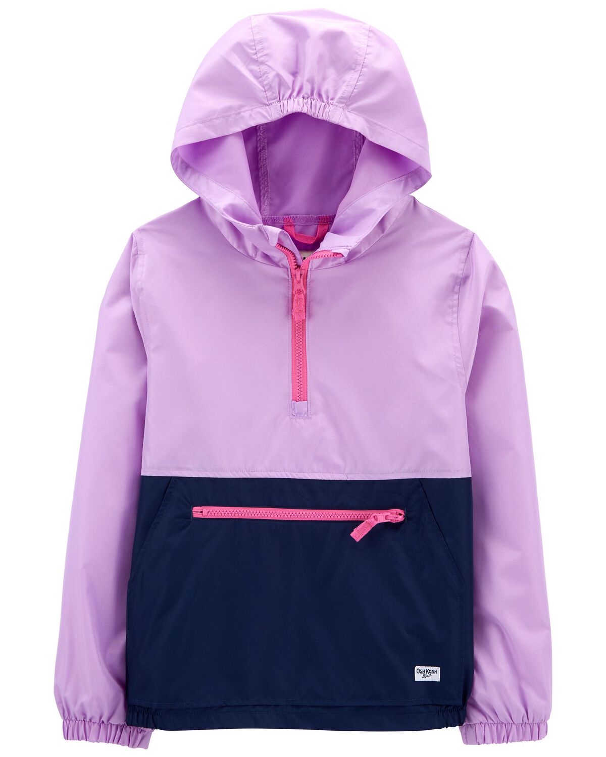 Lilac/Navy Kid Lightweight Colorblock Packable Windbreaker