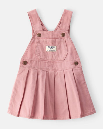 Baby Pleated 100% Cotton Jumper Dress - Pink, 