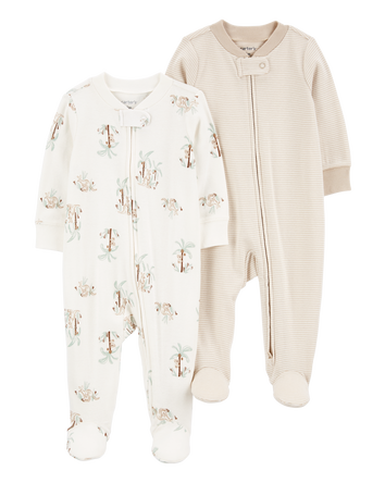 Baby 2-Pack 2-Way Zip Sleep & Play Pajamas, 
