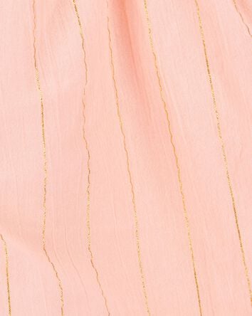 Baby Boho Button-Up Crinkle Romper - Coral, 