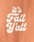 Baby Its Fall Y'all Cotton Long-Sleeve Graphic Bodysuit - Orange, image 2 of 3 slides