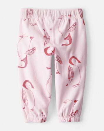 Baby Girl Penguin Cozy Jogger Pant - Pink, 