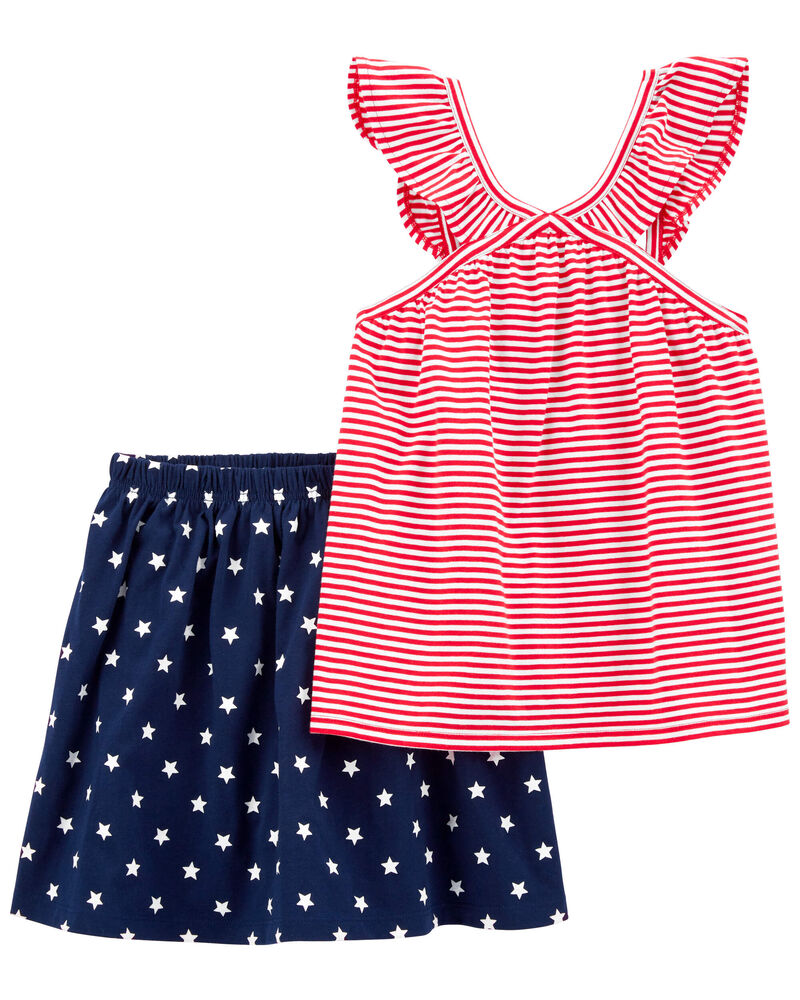 Kid 2-Piece 4th Of July Tank & Skort Set, image 1 of 5 slides