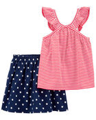 Kid 2-Piece 4th Of July Tank & Skort Set, image 1 of 5 slides