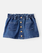 Baby Girl Denim Button-Front Skirt - Blue, image 1 of 3 slides